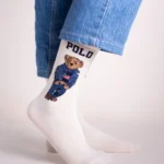 White PL Bear Funky Socks SN36