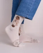 White Design Aunt Bear Funky Socks SN35