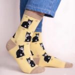 Tuxedo cat body yellow socks FS017