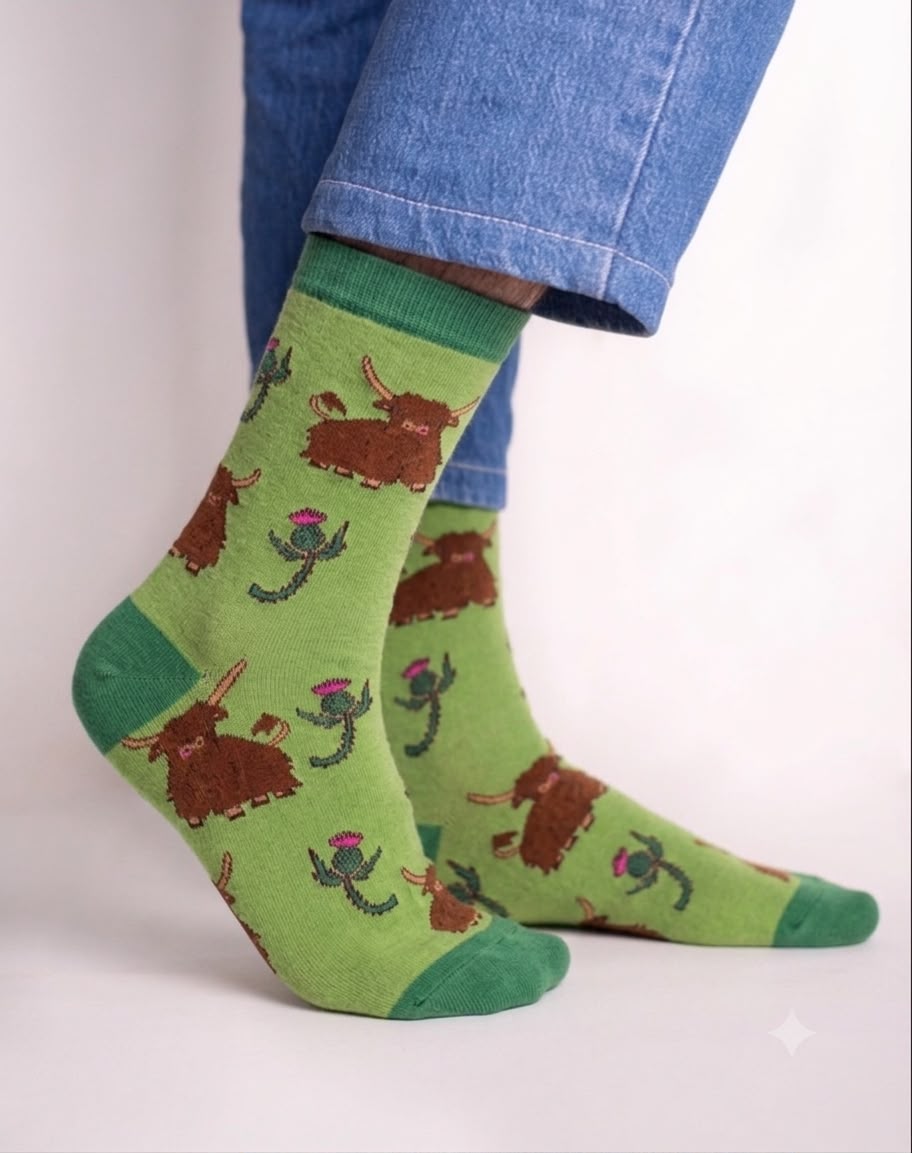 IMG-20260802-WA0110 Highland Cow Crew Socks FS037 - Image 1