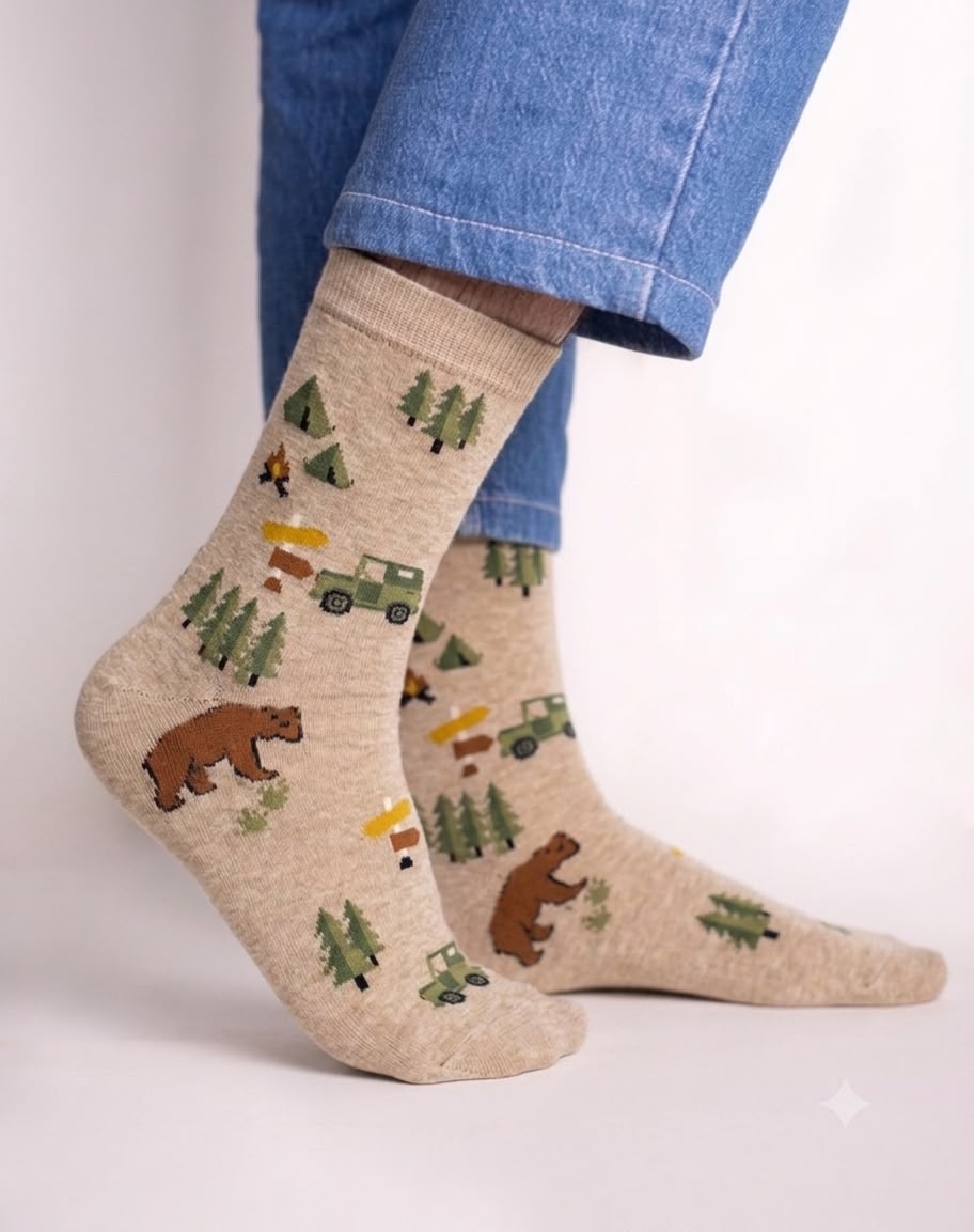 IMG-20260802-WA0119 Campfire Bear Crew Socks FS039 - Image 1