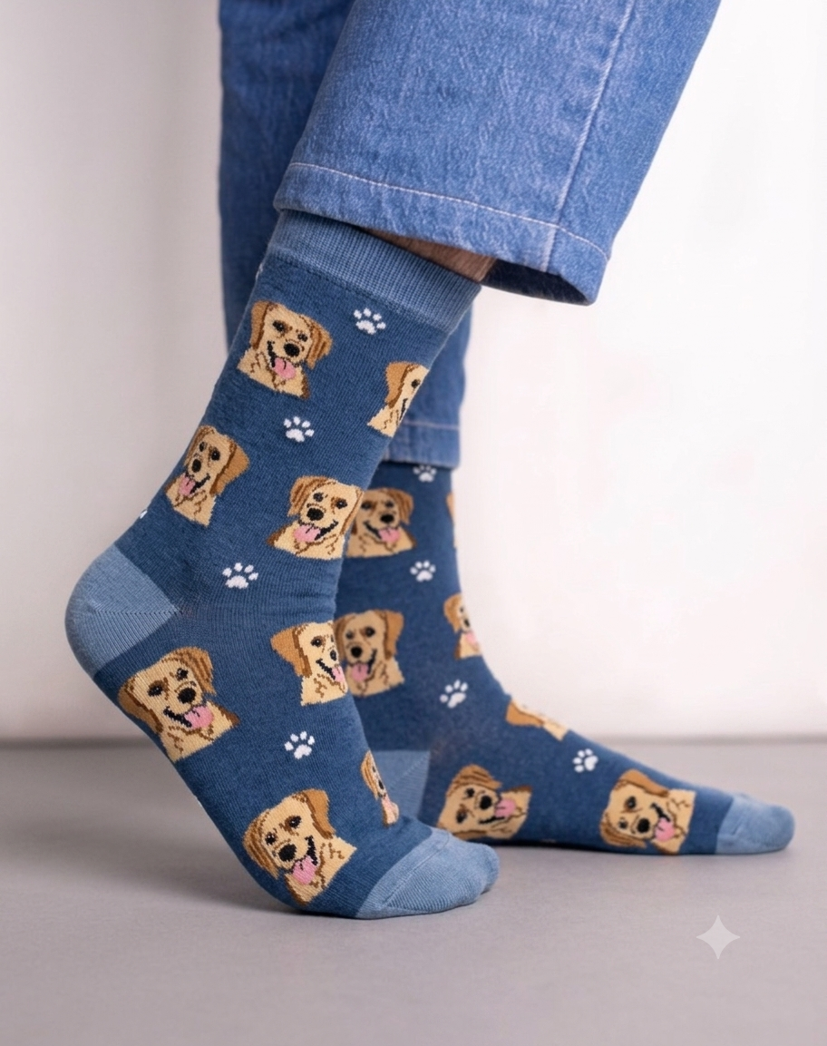IMG_1392 Golden Retriever Faces socks FS002 - Image 1