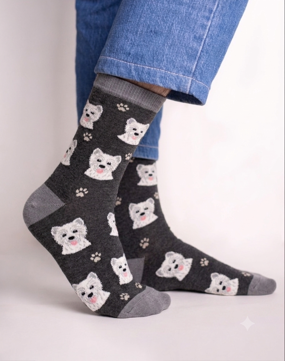 IMG_1407 West Highland White Terrier Faces socks FS011 - Image 1
