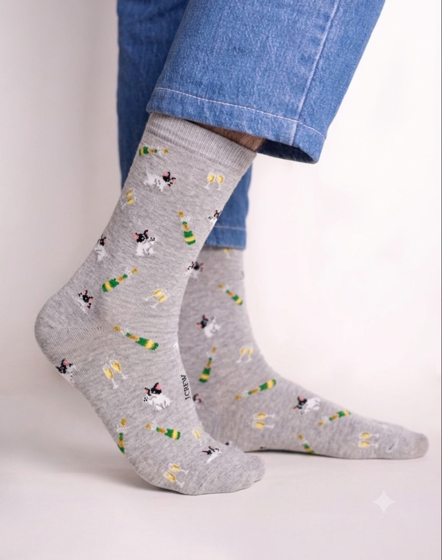 IMG_1412 Frenchie Celebration Crew Socks FS030 - Image 1