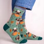 Pumpkin Spice Pug Crew Socks FS021