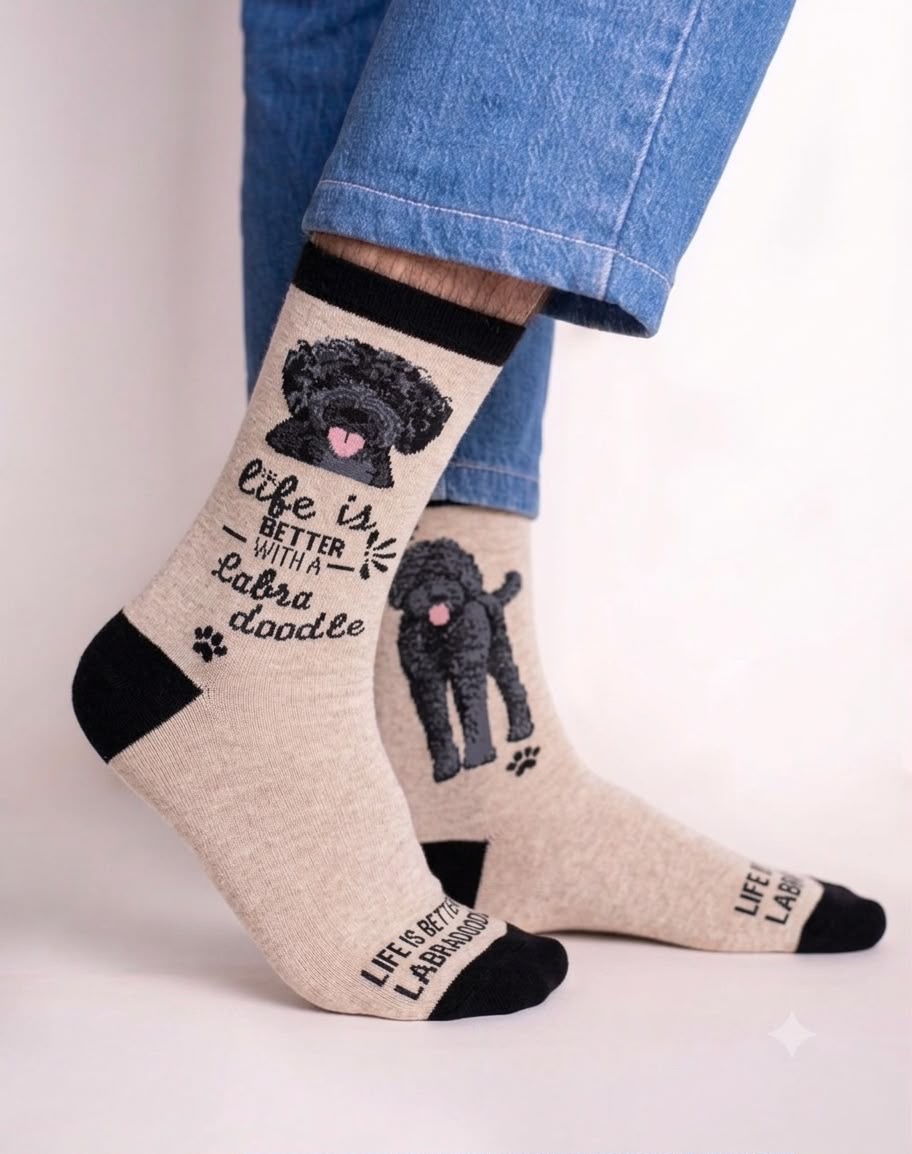 f8d9e972-fa25-43ea-b0ee-55dc49573e8e Life Is Better with a Labradoodle Socks FS015 - Image 1